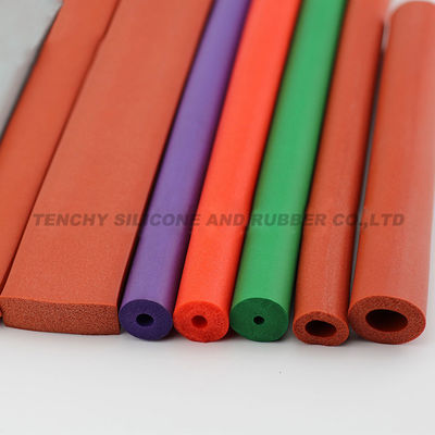Fire Resistant Brown 0.95g/Cm3 30psi Silicone Foam Tube for Oven Gaskets