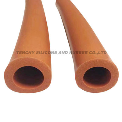 Fire Resistant Brown 0.95g/Cm3 30psi Silicone Foam Tube for Oven Gaskets