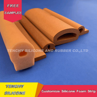 Fire Resistant Brown 0.95g/Cm3 30psi Silicone Foam Tube for Oven Gaskets