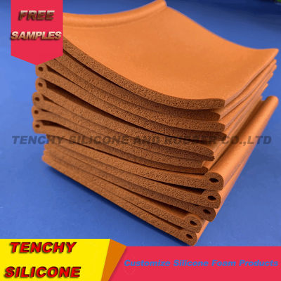 Fire Resistant Brown 0.95g/Cm3 30psi Silicone Foam Tube for Oven Gaskets